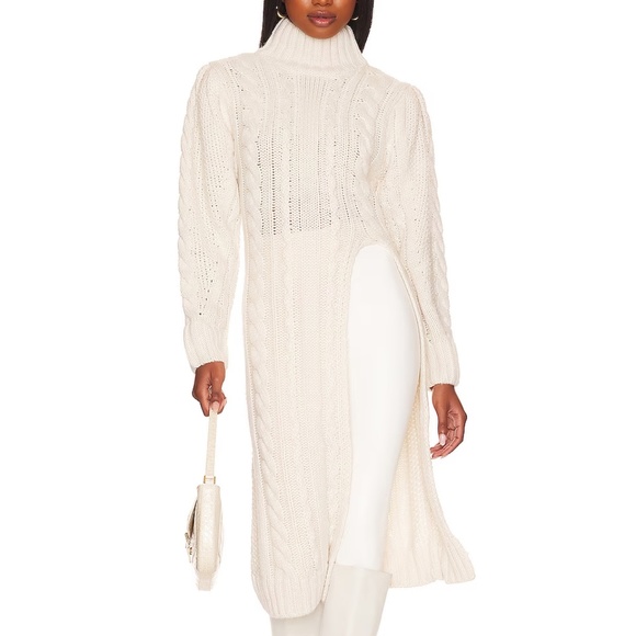 ASTR the Label Chalk White Long Evangelina Sweater - Picture 1 of 8